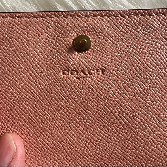 Coach Pink Crossgrain Snap Trifold Wallet - Picture 7 of 7